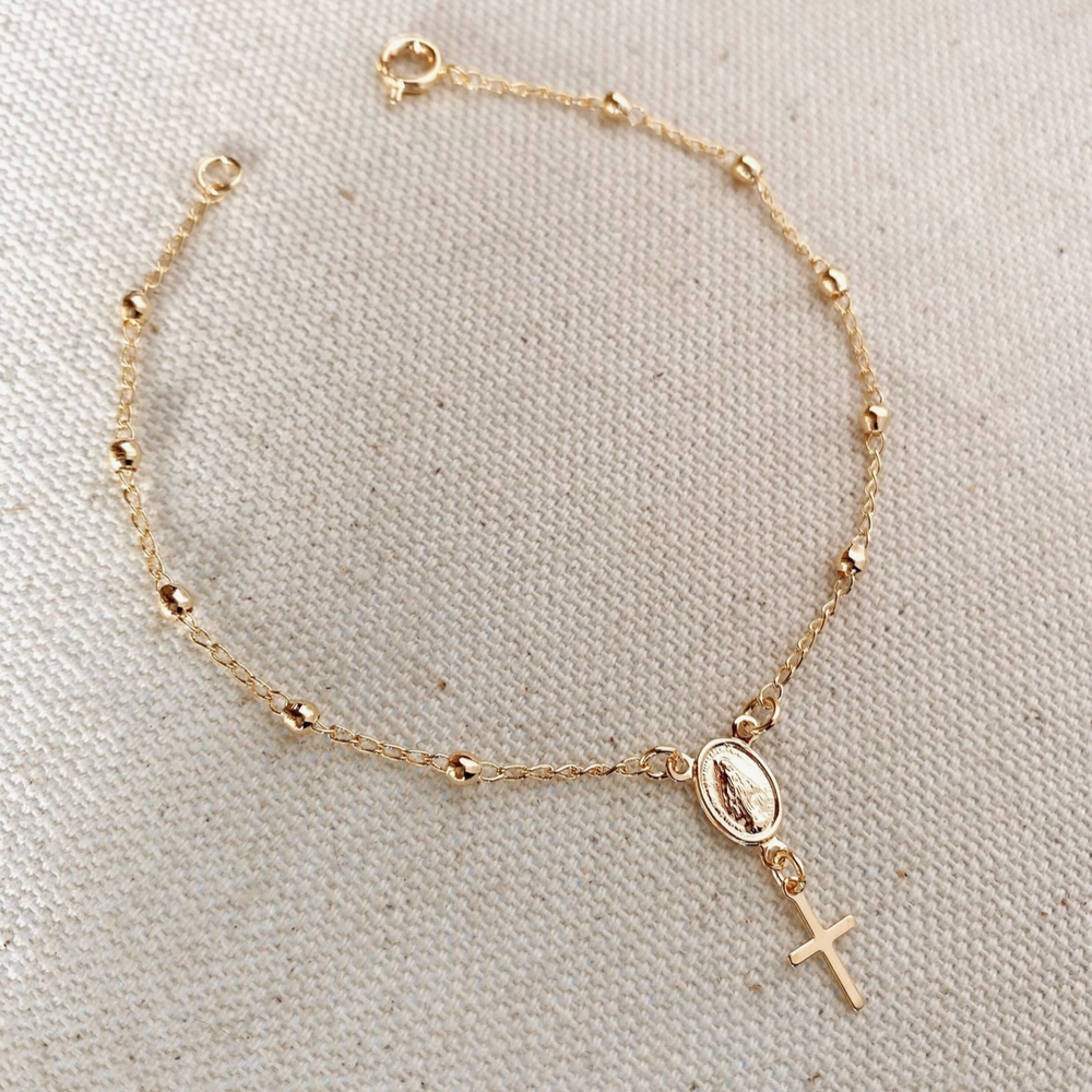 Rose gold shop rosary bracelet